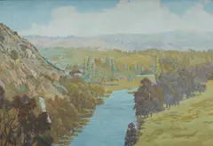 Rene Collot D'herbois, Winding River, Oil on Board
