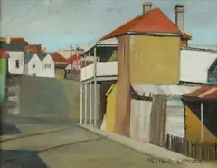 Corner Store, Rozelle by Neville Connor, Oil on Canvas Board, sold Jul 2025