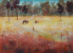 Tony Crago, To Catch a Horse, Oil on Board
