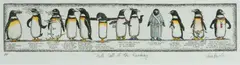 Leon Pericles, Roll Call at the Rookery, Hand Coloured Etching A/P