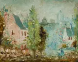 Wilmotte Williams, The Pink Terrace, Oil on Canvas Board