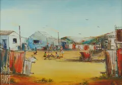 David Hart, Building the Billy Cart, Oil on Canvas