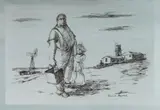 Russell Drysdale, Caretaker and His Daughter, Whipple Creek Bore
