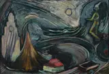 Oscar Edwards, The Flying Trapeze, Oil on Board