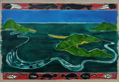Ellen José, My Grandfathers Home, 1994, Acrylic on Paper on Linen