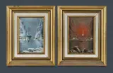 Niels H. Christiansen, (2), Oil on Board (2)