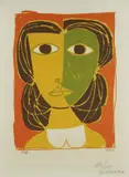 Oswaldo Guayasamín, Female Face, 1956, S/Print 126/175