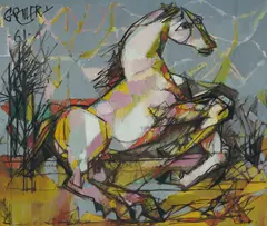 Emeric Gomery, Horse in Motion, 1961, Oil on Canvas