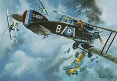 Wilfred Hardy, Bristol Fighter of Powell-McKeever vs. 7 Albatros Two-Seaters, Gouache