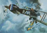 Wilfred Hardy, Bristol Fighter of Powell-McKeever vs. 7 Albatros Two-Seaters, Gouache
