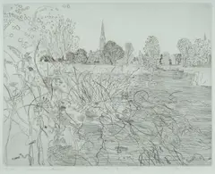 Anthony Gross, Salisbury Cathedral - Homage to Constable, Etching 96/100