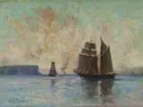 Albert Henry Fullwood, Entrance to Sydney Harbour, 1897, Oil on Panel