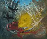 Arthur Boyd, Nebuchadnezzar Running in a Forest with Lion and Black Birds
