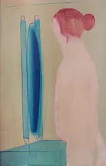 Ode De Le Resemblance / Pink Room by Charles Blackman, 1966, Oil on Board, sold May 2025