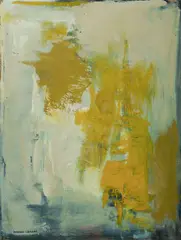 Margo Lewers, Two Yellows, Oil on Board