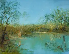 David Boyd, Little Swimmers, c.1970s, Oil on Canvas