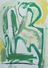 Dick Watkins, Untitled, 2001, Acrylic & Charcoal on Paper