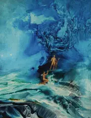 James Gleeson, Theseus and Poseidon, Oil on Board