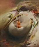 James Gleeson, Figure in Psychoscape, Oil on Board
