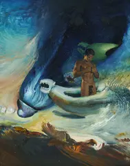 James Gleeson, Greek Myth, Oil on Board