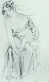 Norman Lindsay, Study of a Maiden, Pencil