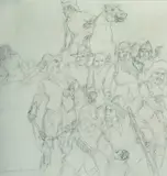 Norman Lindsay, The Battle, Pencil
