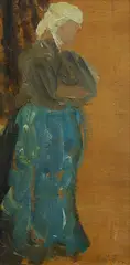 The Fisher Girl by E. Phillips Fox, 1890, Oil on Panel, sold May 2025