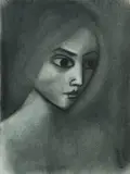 Robert Dickerson, Girl Looking Off to the Side, c.1970, Charcoal