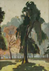 Nancy Kilgour, Trees with Dappled Light, Oil on Panel