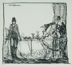 Opera Scene / Ballet Sketch by Adrian Feint, Pen & Ink, sold May 2025