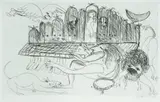 Arthur Boyd, Untitled (Man Playing the Organ), 1994, Etching 7/75