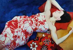 Kathrin Longhurst, The Red and White Dress, 2003, Oil on Canvas