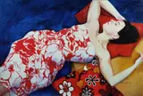Kathrin Longhurst, The Red and White Dress, 2003, Oil on Canvas
