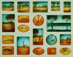 Pro Hart, Eighteen Oils, 1985, Oil on Board