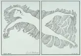Charles Blackman, Sleeping Dancer [Diptych], 1987, Pen & Ink