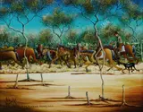 Max Mannix, Back In My Packhorse Droving Days, Oil on Canvas on Board