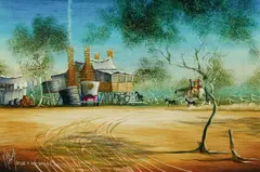 After a Hot Day at School by Max Mannix, Oil on Board, sold May 2025