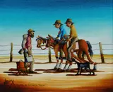 Max Mannix, Along An Outback Track, Oil on Canvas on Board