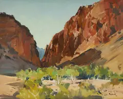 Douglas Badcock, Simpsons Gap, Central Australia, 1965, Oil on Board