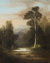 William Senior Short, Victorian Bush Landscape with Figure, 1892, Oil on Canvas on Board