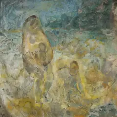 Sun-drenched Group, Bali by Judy Cassab, 1976, Oil on Canvas on Board, sold May 2025