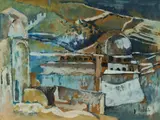 Judy Cassab, View of Jerusalem, Oil on Board