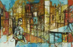 Reinis Zusters, One Without Another, Oil on Board
