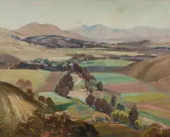 Herbert R Gallop, Western Farm Country, Oil on Canvas
