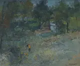Lance Solomon, Panning for Gold, Oil on Canvas on Board