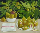 Charlotte Thodey, Still Life with Figs, Oil on Canvas