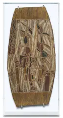 Mick Magani, Preparations for Circumcision, c. 1960, Natural Earth Pigments on Eucalyptus Bark