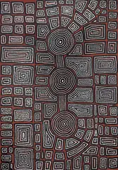 Tingari Cycle by Thomas Tjapaltjarri, Acrylic on Canvas, sold May 2025
