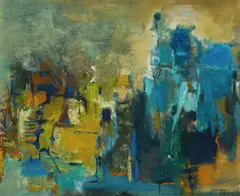 Margo Lewers, Lights, Oil on Board