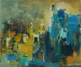 Margo Lewers, Lights, Oil on Board